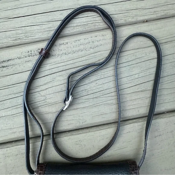 Brighton Black and Brown Leather Crossbody Wallet - Picture 14 of 15